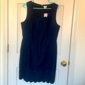 JCrew Scalloped Navy Dress